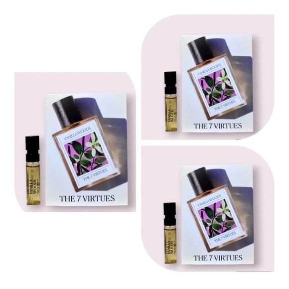 The 7 Virtues Vanilla Woods Eau de Parfum Sample Spray Vials [Lot Of 3] 0.06oz/e - Picture 1 of 4